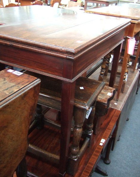 Appraisal: A late th century mahogany card table the rectangular top