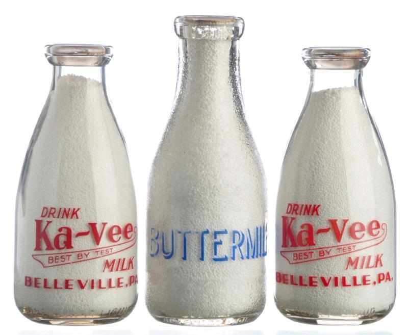 Appraisal: Lot of Ka-Vee Milk Bottles Description Belleville Pennsylvania Condition Good