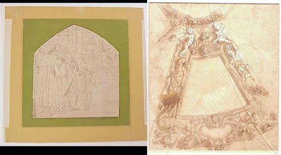 Appraisal: Two Old Master works on paper Flamino Innocenzo Minzozzi Bologna