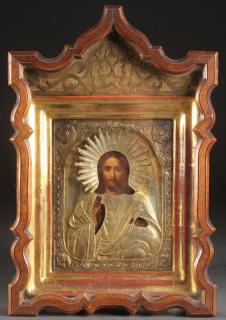 Appraisal: RUSSIAN PRESENTATION ICON A FINE RUSSIAN PRESENTATION ICON OF CHRIST