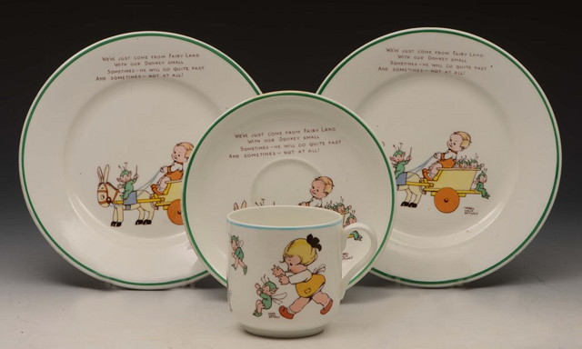 Appraisal: MABEL LUCIE ATTWELL FOR SHELLEYA cup and saucer and two