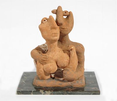 Appraisal: Frederick Edward MacWilliam - Man and wife Terracotta maquette on