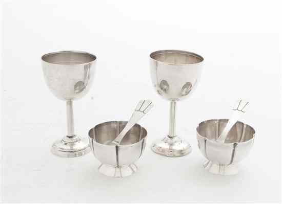 Appraisal: A Set of Eight Mexican Sterling Silver Cordials each of