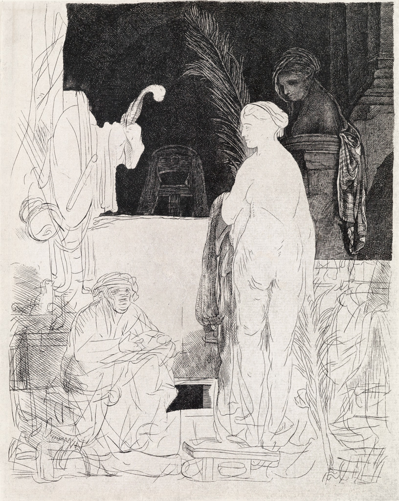 Appraisal: REMBRANDT VAN RIJN The Artist Drawing from a Model Etching