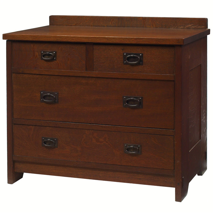 Appraisal: Early Gustav Stickley chest similar to two half drawers over