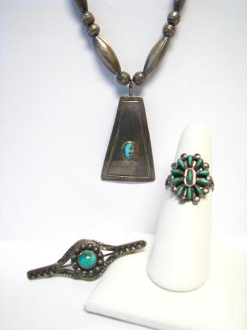 Appraisal: Group of vintage southwest silver jewelry including signed 'Sadie Sam'