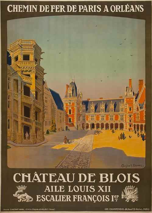 Appraisal: CONSTANT-DUVAL Leon b - CHATEAU DE BLOIS lithograph in colours