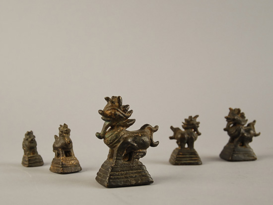 Appraisal: A Set of Six Thai Bronze Opium Weights in the