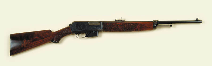 Appraisal: EXTREMELY RARE ENGRAVED WINCHESTER MODEL SEMI-AUTO RIFLE Cal SL SN