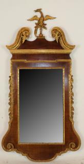 Appraisal: Chippendale style mirror with gilt focal bird Chippendale style mirror