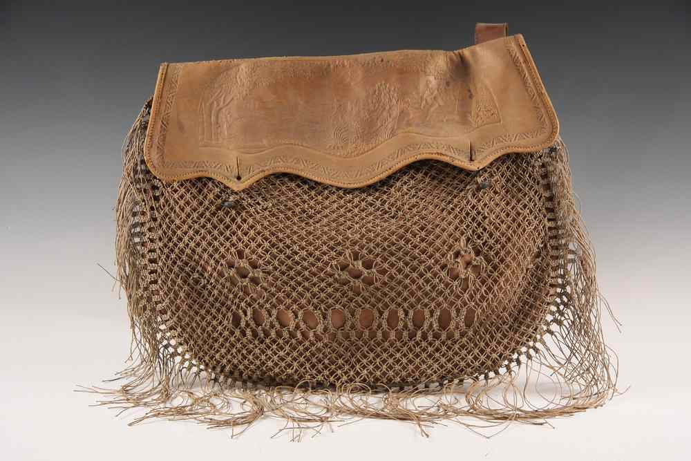 Appraisal: LEATHER SHOOTING BAG - Leather Shooting Bag inscribed 'Frank Littlefield