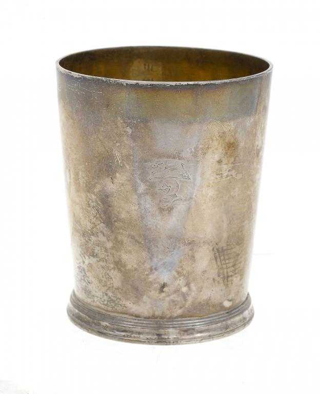 Appraisal: A GEORGE III BEAKER of plain slightly flared shape on