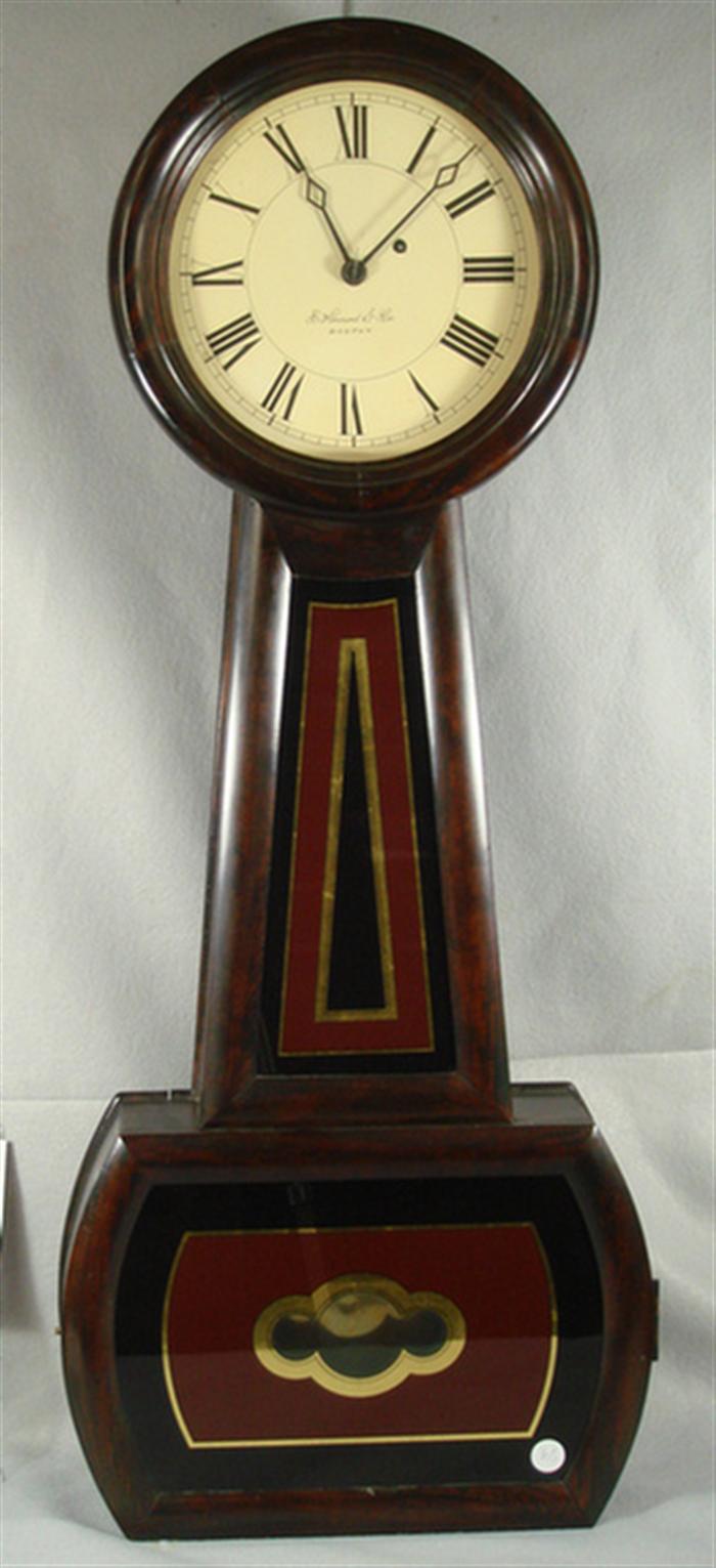 Appraisal: Unsigned Howard type banjo clock No size h replaced dial