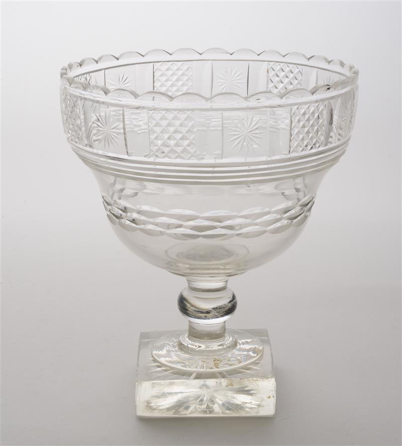 Appraisal: ANGLO-IRISH CUT-GLASS CENTERPIECE With an undulating rim and wasted bowl