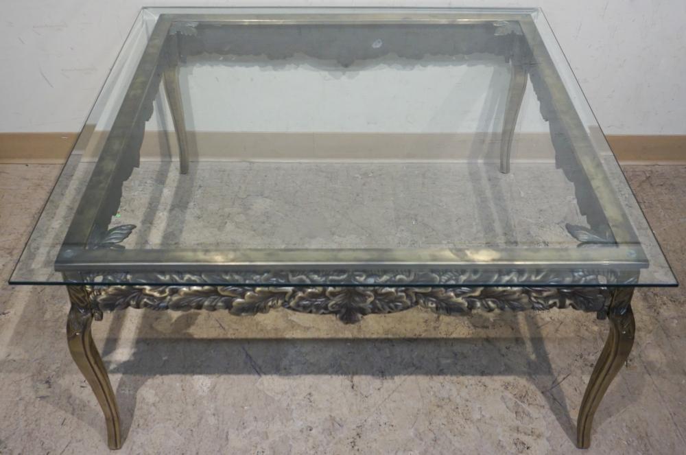 Appraisal: Brass and Glass Top Coffee Table x x in x