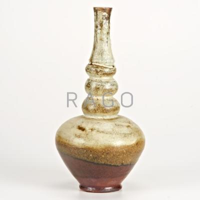 Appraisal: MAIJA GROTELL ATTR Glazed bottle-shape vase ca s Incised signature