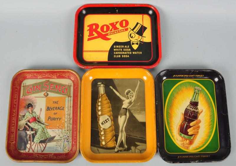 Appraisal: Lot of Soda Advertising Trays Description Includes Kist Gin Seng