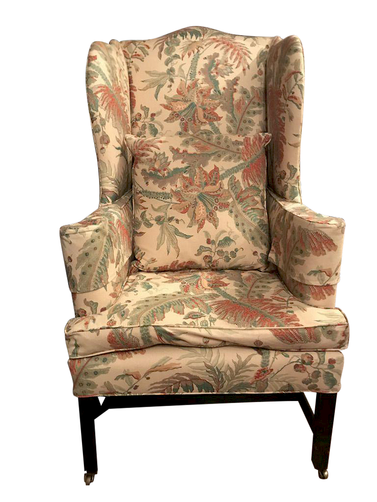 Appraisal: American Wingback Chippendale Chair American Wingback Chippendale Chair American wingback