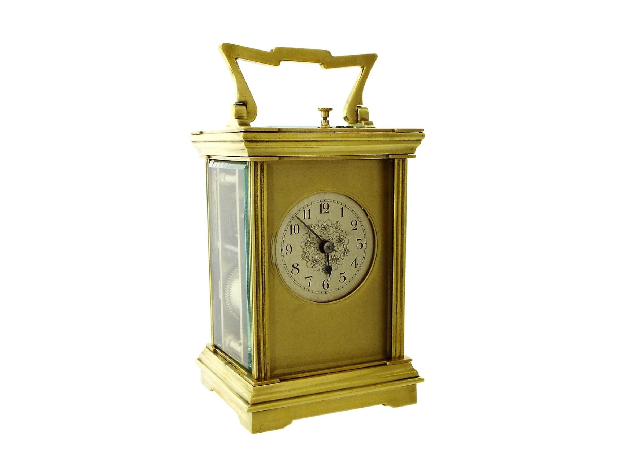 Appraisal: Small French repeater carriage clock striking on a gong the