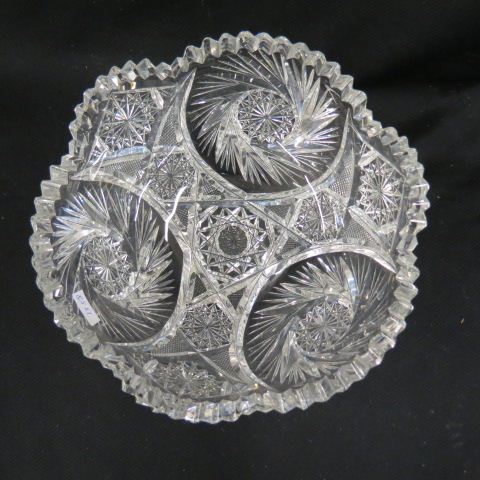 Appraisal: Cut Glass Bowl pinwheel and hobstars brilliant period diameter