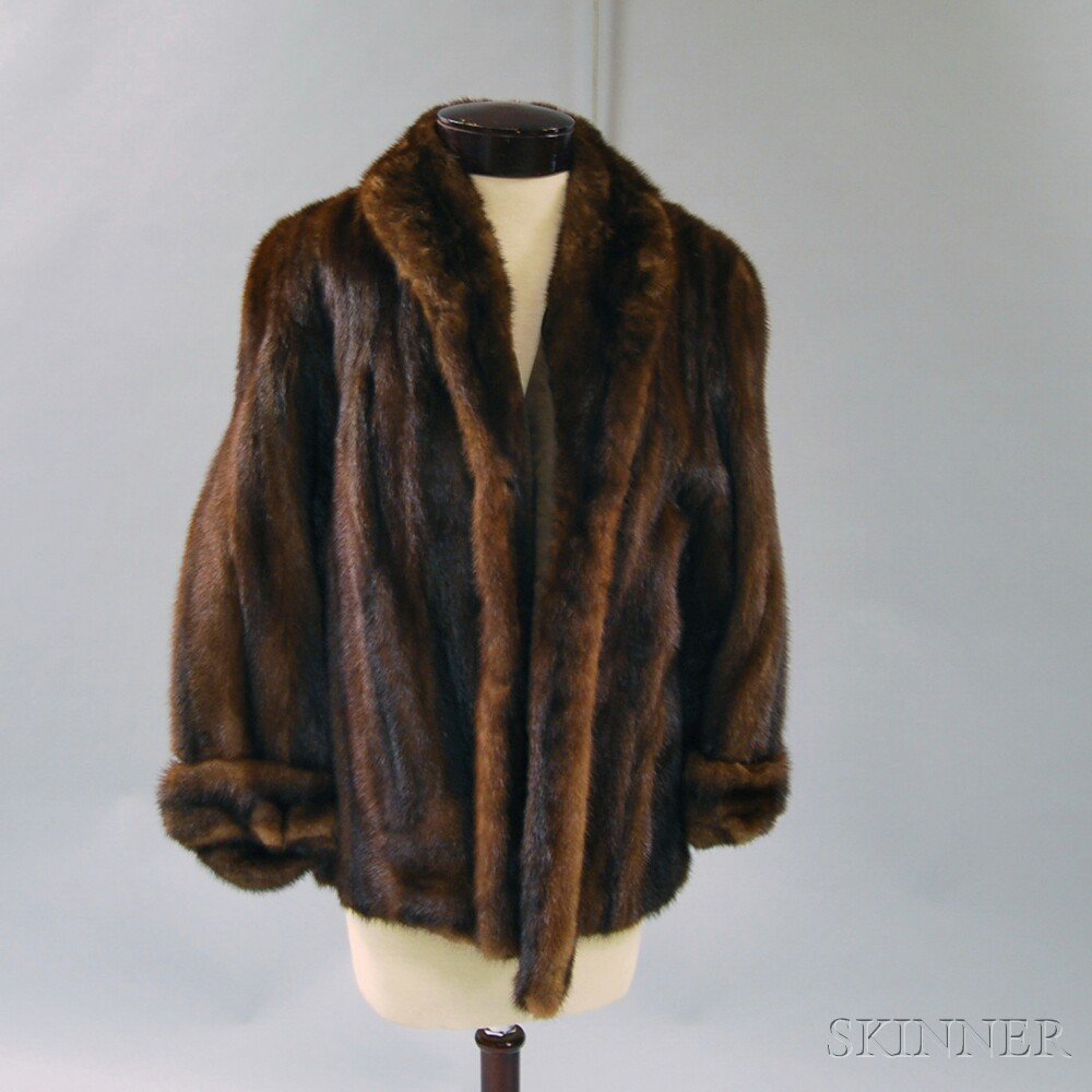 Appraisal: Half-Length Mink Jacket retailed by Scholsberg Portland Maine with monogrammed