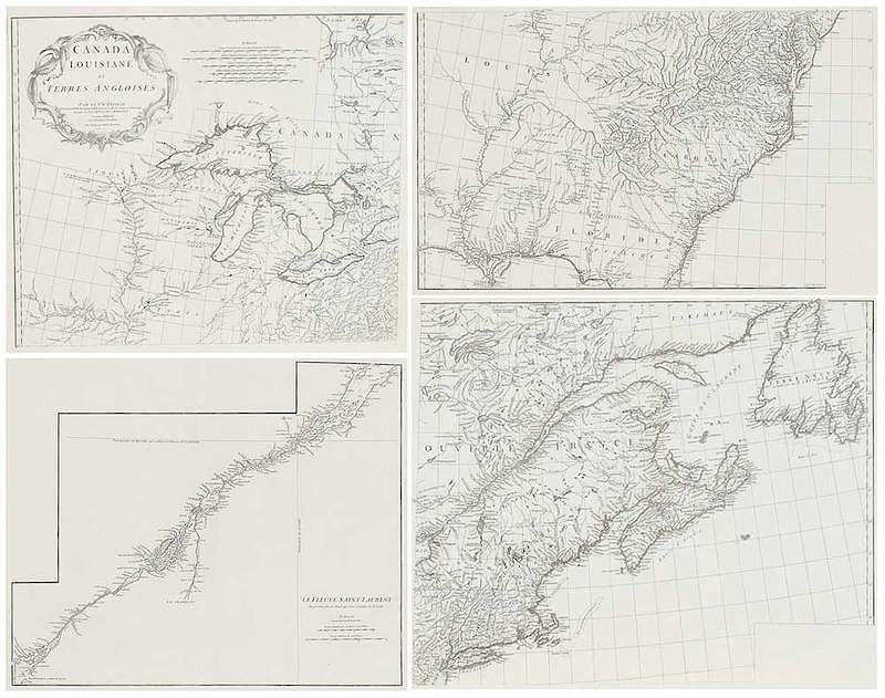 Appraisal: Map of New England and New France Jean Baptiste Bourguignon