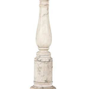 Appraisal: A Neoclassical White and Gray Marble Pedestal th Century Height