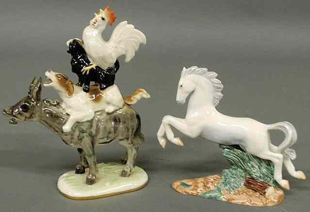 Appraisal: German porcelain animal figural group by Kunstabteilung h x l