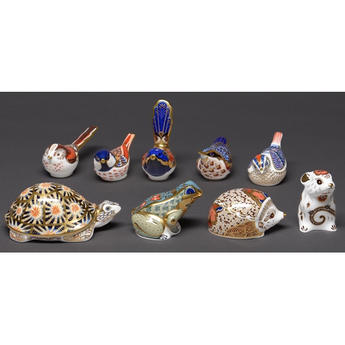 Appraisal: Nine Royal Crown Derby paperweights comprising Indian Star Tortoise Fairy