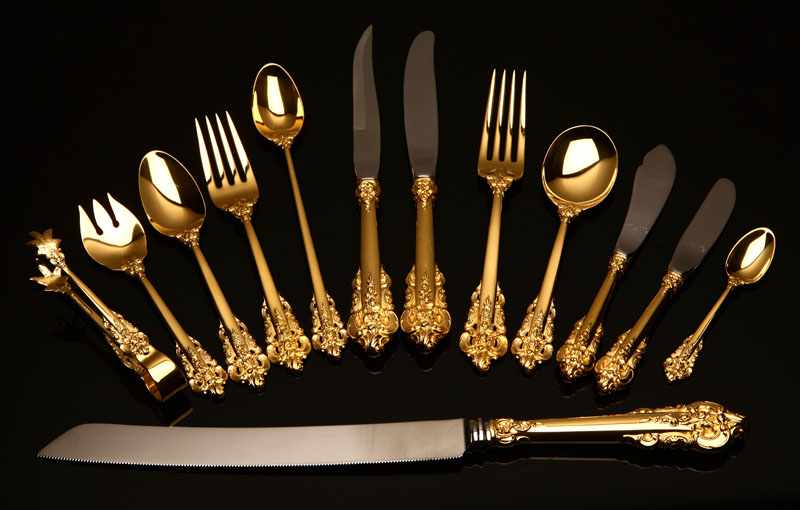 Appraisal: A Wallace 'Grand Baroque' vermeil sterling silver flatware service for