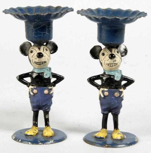 Appraisal: Lot of Tin Disney Mickey Mouse Candle Holders Description Deans