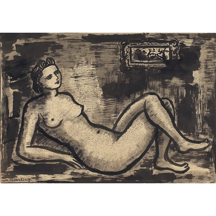 Appraisal: Marc Sterling Russian - ''Reclining Nude '' c ink wash