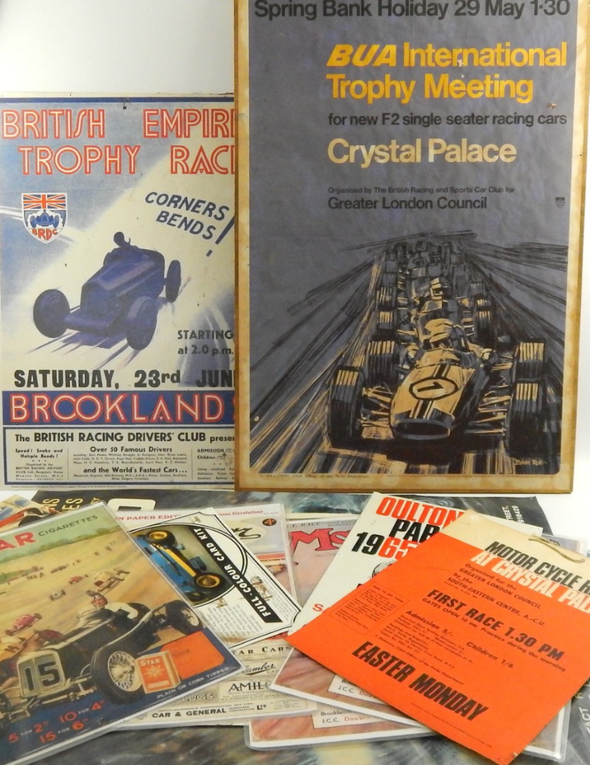 Appraisal: Motor Sport Interest A group lot including posters old and