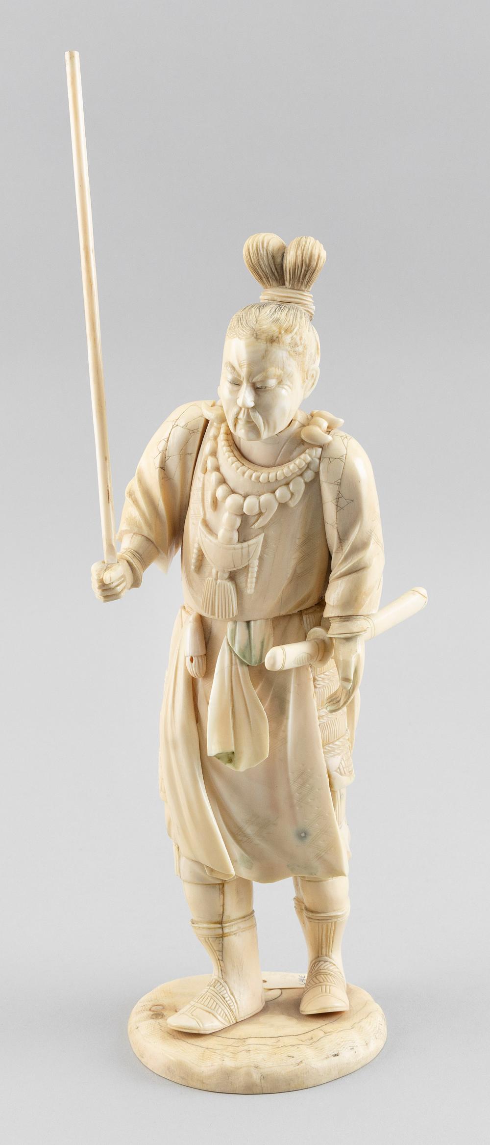 Appraisal: JAPANESE CARVED IVORY FIGURE OF A SAMURAI TH CENTURY HEIGHT