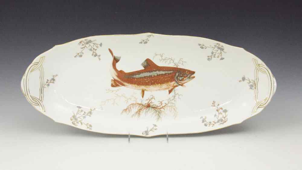 Appraisal: FRENCH LIMOGES FISH PLATTER Bawo Dotter Ca - ''l ''