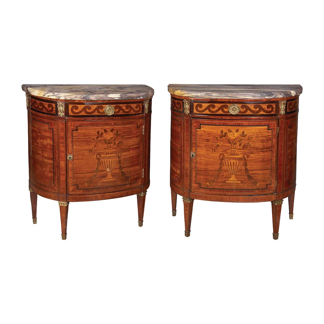 Appraisal: Pair of Louis XVI Style Gilt-Bronze Mounted Rosewood Mahogany and