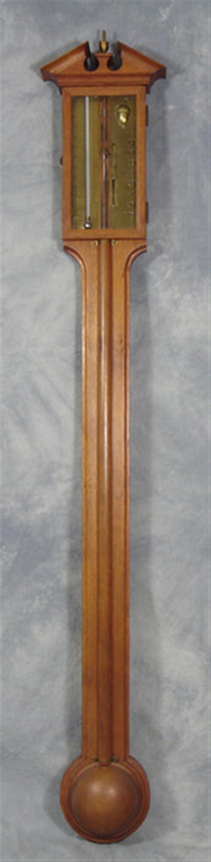 Appraisal: Mahogany stick barometer brass face signed JE Paxton next a