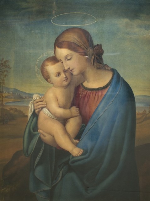 Appraisal: Manner of Raphael Madonna and child watercolour cm x cm