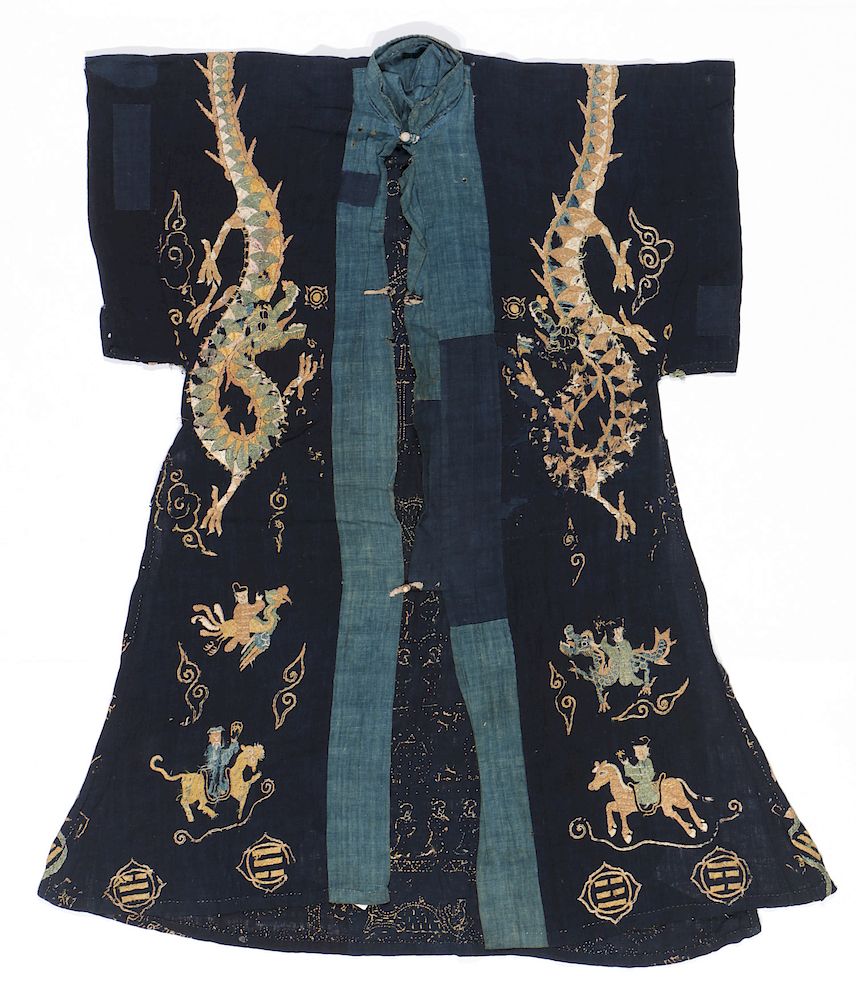 Appraisal: Antique Yao Shaman's Silk Embroidered Robe Shaman's robe depicting Taoist