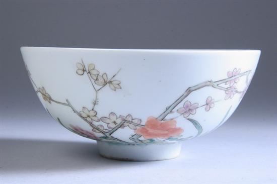 Appraisal: CHINESE FAMILLE ROSE PORCELAIN BOWL Yongzheng mark Bird and floral