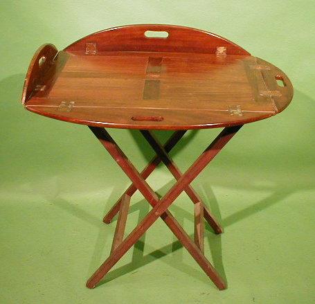 Appraisal: A Georgian style mahogany folding butlers tray on stand