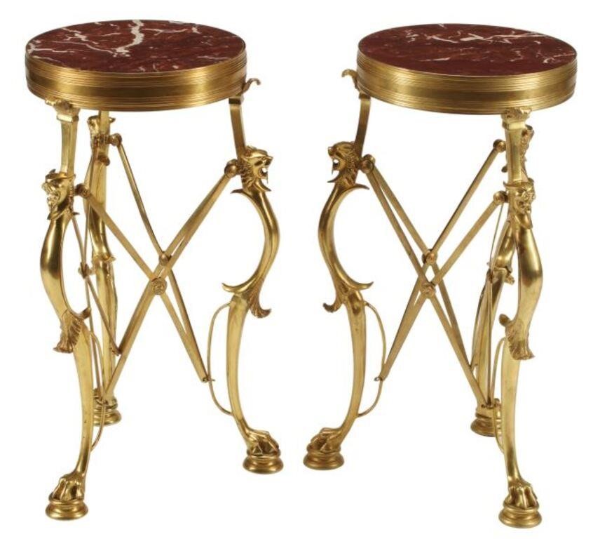 Appraisal: pair Neoclassical style bronze dore side tables after Louis-Constant Sevin