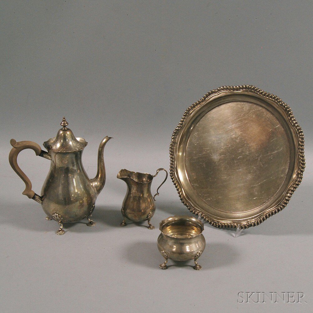 Appraisal: Assembled Four-piece Sterling Silver Tea Set composed of a Graff