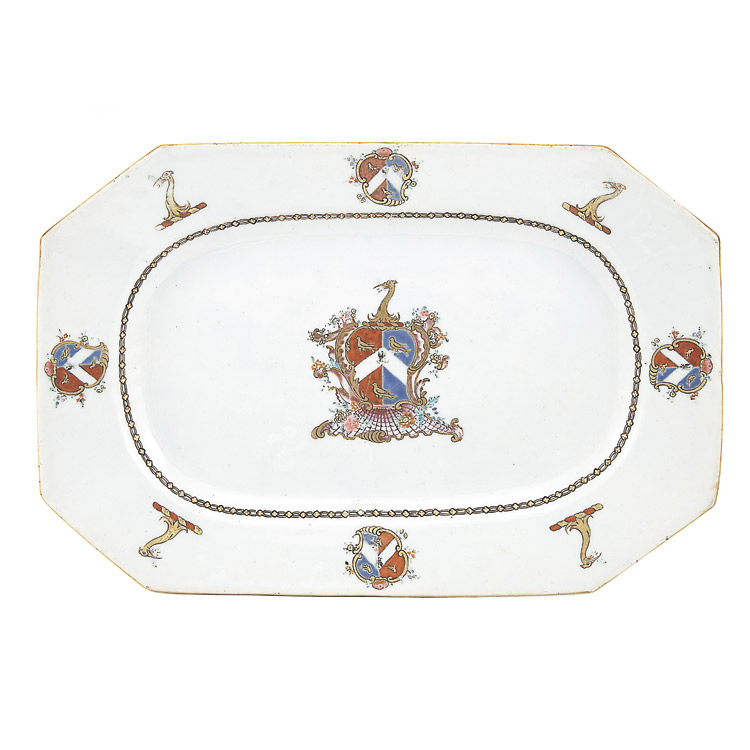 Appraisal: Chinese Export Armorial Porcelain Platter Circa Centering the arms of