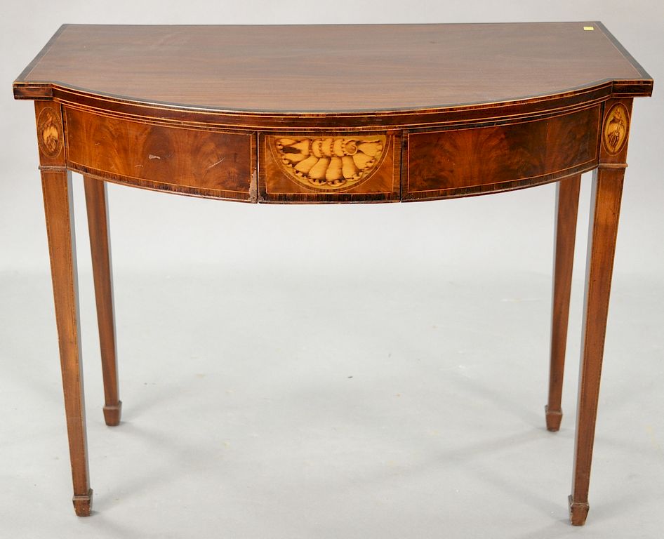 Appraisal: George IV mahogany server with shell inlay and two drawers