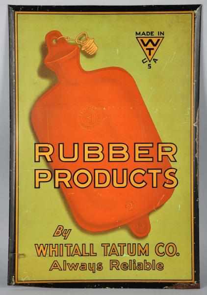 Appraisal: Tin Whitall Tatum Company Rubber Products Sign Description Tin over