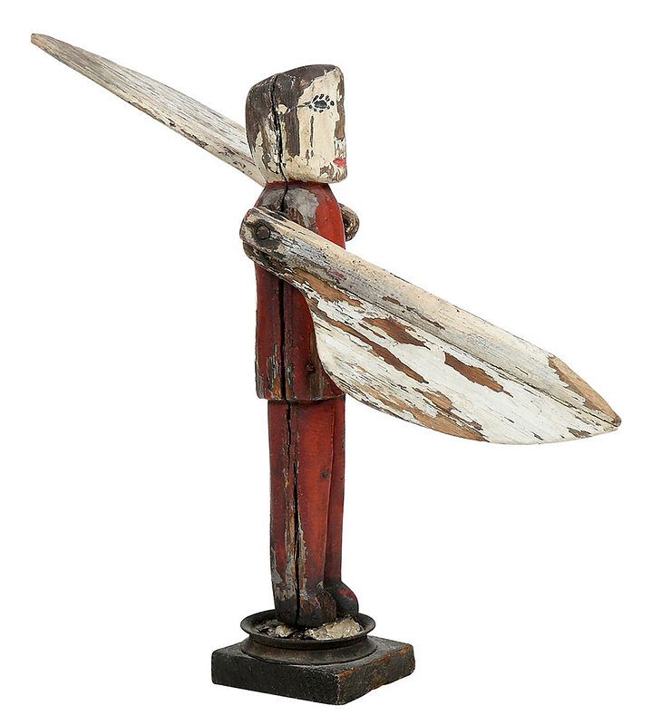 Appraisal: Folk Art Carved and Painted Figural Whirligig American th century