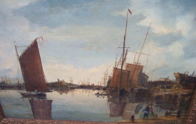 Appraisal: English School late th century Harbour scene oil on canvas