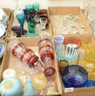 Appraisal: Four box lots including Murano glass art glass various color