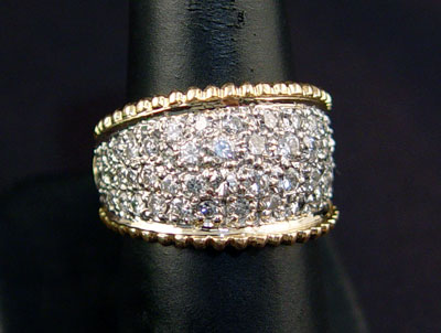 Appraisal: K DIAMOND CLUSTER WEDDING BAND RIGHT HAND RING k yellow